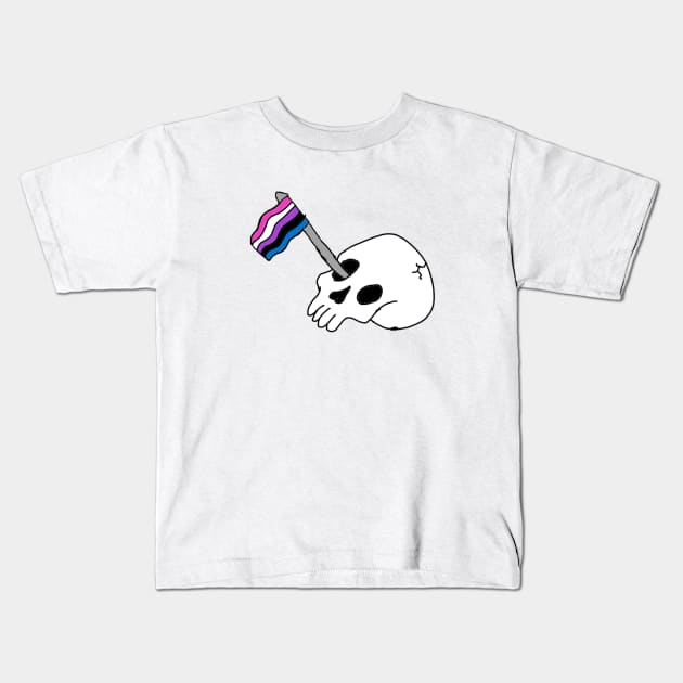 Gender Fluid Skelly Kids T-Shirt by the doodler